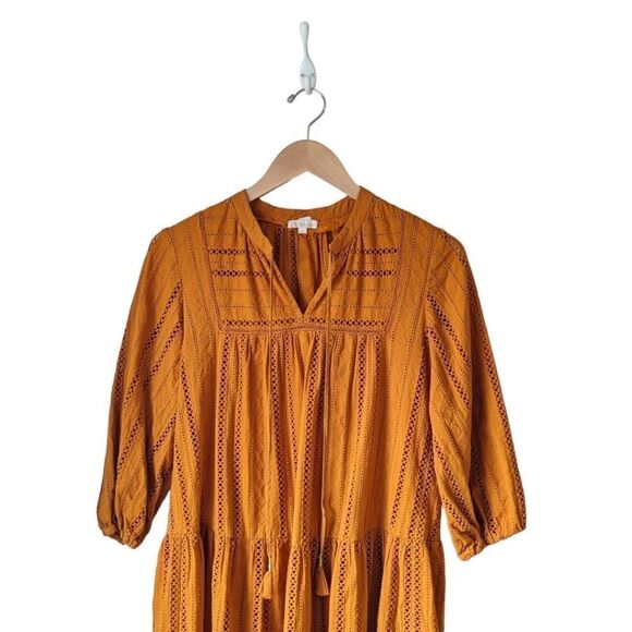 Anthtopologie x Shoshanna Marta tunic Dress 3/4 Sleeve in Mango sz 4 AS IS - Picture 11 of 16